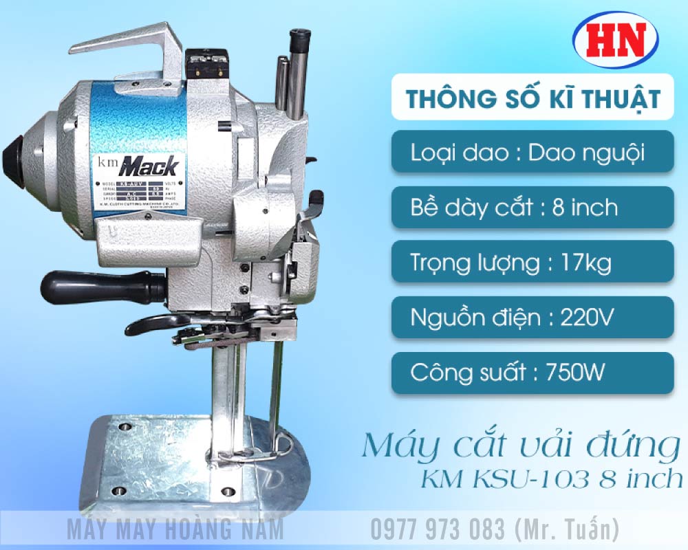 tính năng máy cắt vải đứng km 8inch | Máy may hoàng nam