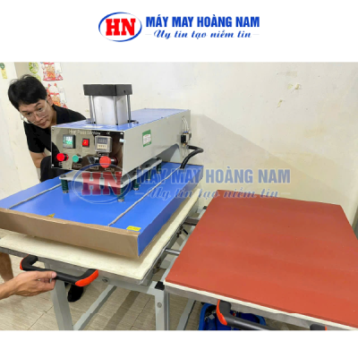 máy ép nhiệt tự động khí nén | Máy May Hoàng Nam