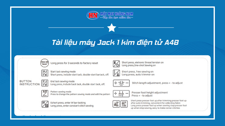 Tài liệu máy may 1 kim Jack A4b | Máy May Hoàng Nam